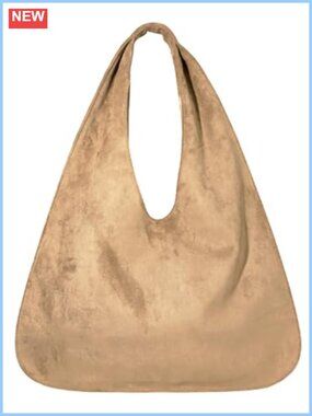 Faux Suede Hobo Shoulder Bag Large Tote for Work Travel